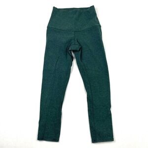Lululemon Leggings Womens Size 2 Forest Green Heathered Mid Rise Crop Activewear
